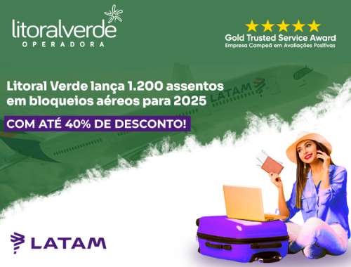 LITORAL VERDE OPERADORA LANÇA 1.200 BLOQUEIOS AÉREOS EXCLUSIVOS PARA AGENTES DE VIAGENS